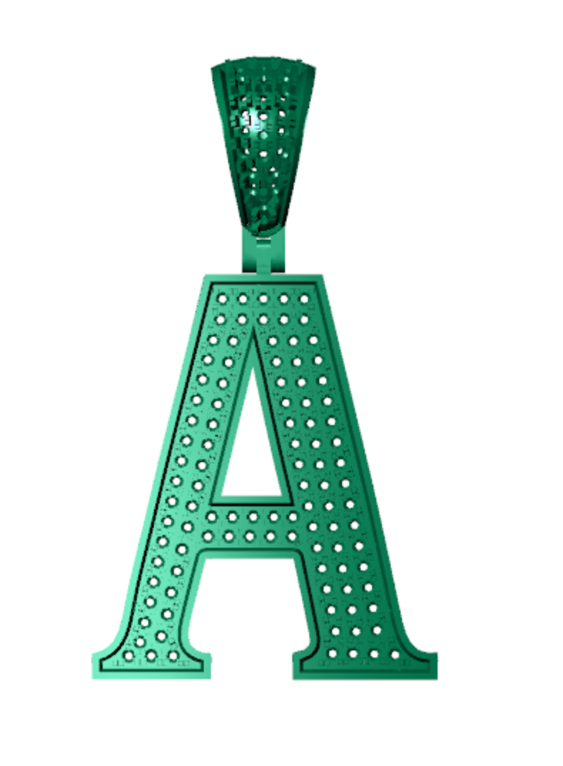 A ALPHABET PENDANT WITH ROUND DIAMOND