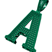 A ALPHABET PENDANT WITH ROUND DIAMOND - Thumbnail 2