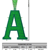 A ALPHABET PENDANT WITH ROUND DIAMOND - Thumbnail 8