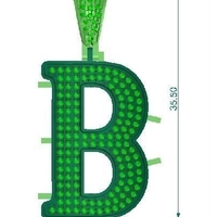 B ALPHABET PENDANT WITH ROUND DIAMOND - Thumbnail 1