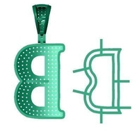 B ALPHABET PENDANT WITH ROUND DIAMOND - Thumbnail 7