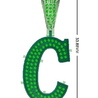 C ALPHABET PENDANT WITH ROUND DIAMOND  - Thumbnail 8