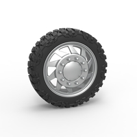 Small Front semi wheel for pickup Version 7 Scale 1:25 3D Printing 524286