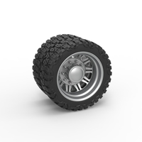 Rear semi wheel for pickup Version 10 Scale 1:25 - Thumbnail 1
