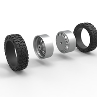 Rear semi wheel for pickup Version 10 Scale 1:25 - Thumbnail 10