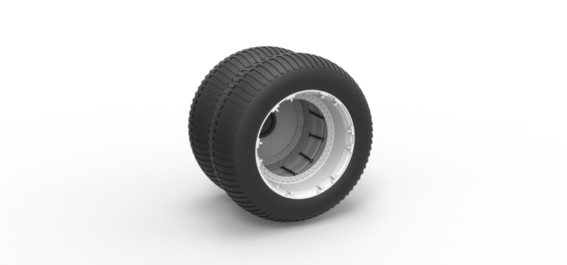 Double Wheel from vintage monster truck Scale 1:25