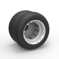 Small Double Wheel from vintage monster truck Scale 1:25 3D Printing 524672