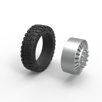 Front semi wheel for pickup Version 12 Scale 1:25 - Thumbnail 9