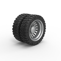Rear semi wheel for pickup Version 12 Scale 1:25 - Thumbnail 2