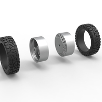 Rear semi wheel for pickup Version 12 Scale 1:25 - Thumbnail 10