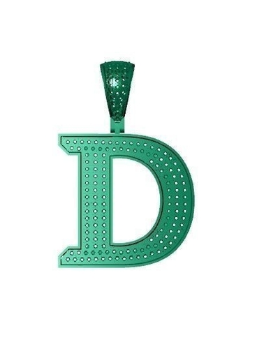 D ALPHABET PENDANT WITH ROUND DIAMOND 3D Print 524767