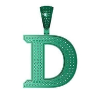 D ALPHABET PENDANT WITH ROUND DIAMOND - Thumbnail 1
