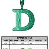 D ALPHABET PENDANT WITH ROUND DIAMOND - Thumbnail 6