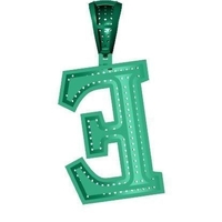 E ALPHABET PENDANT WITH ROUND DIAMOND - Thumbnail 5