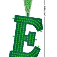 E ALPHABET PENDANT WITH ROUND DIAMOND - Thumbnail 6