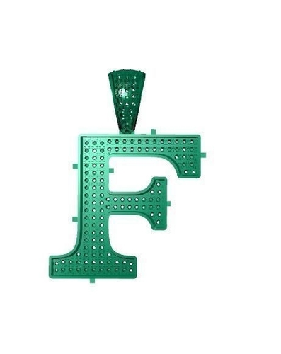 F ALPHABET PENDANT WITH ROUND DIAMOND 3D Print 524787