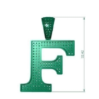 F ALPHABET PENDANT WITH ROUND DIAMOND - Thumbnail 6