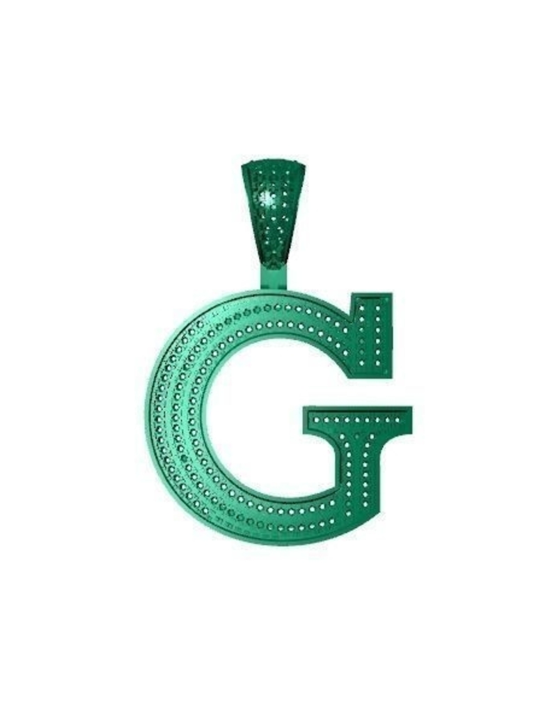 G ALPHABET PENDANT WITH ROUND DIAMOND