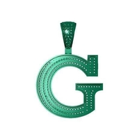 Small G ALPHABET PENDANT WITH ROUND DIAMOND 3D Printing 524790