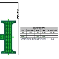 H ALPHABET PENDANT WITH ROUND DIAMOND - Thumbnail 6