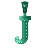 Small J ALPHABET PENDANT WITH ROUND DIAMOND 3D Printing 524808