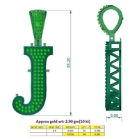 J ALPHABET PENDANT WITH ROUND DIAMOND - Thumbnail 6