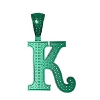 Small K ALPHABETS  PENDANT  WITH ROUND DIAMMOND 3D Printing 524814