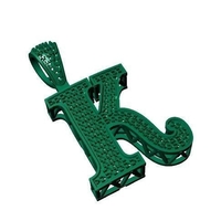 K ALPHABETS  PENDANT  WITH ROUND DIAMMOND - Thumbnail 2