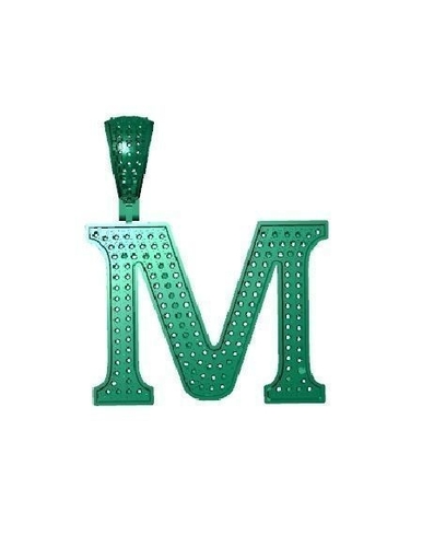 M ALPHABET PENDANT WITH ROUND DIAMOND 3D Print 524826