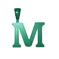 Small M ALPHABET PENDANT WITH ROUND DIAMOND 3D Printing 524826