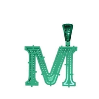 M ALPHABET PENDANT WITH ROUND DIAMOND - Thumbnail 5