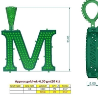 M ALPHABET PENDANT WITH ROUND DIAMOND - Thumbnail 6