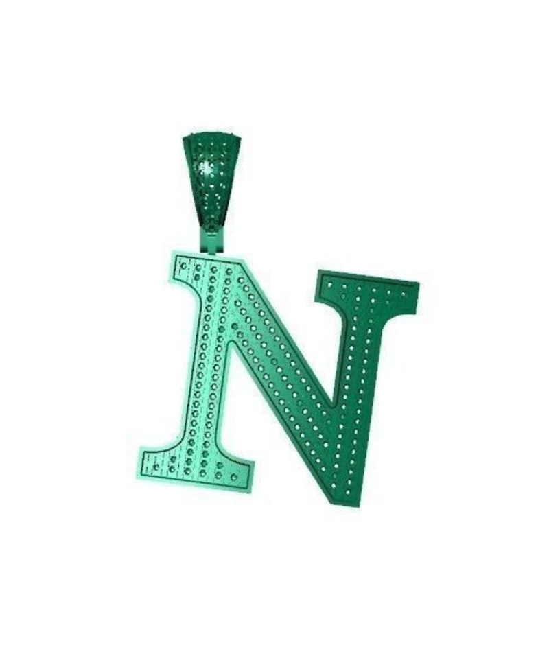 N ALPHABET PENDANT WITH ROUND DIAMOND