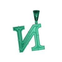 N ALPHABET PENDANT WITH ROUND DIAMOND - Thumbnail 5