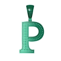 Small P ALPHABET PENDANT WITH ROUND DIAMOND 3D Printing 524838