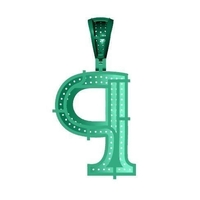 P ALPHABET PENDANT WITH ROUND DIAMOND - Thumbnail 5