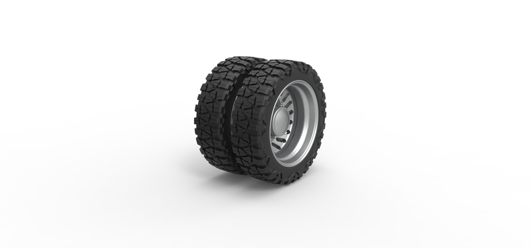 Rear semi wheel for pickup Version 13 Scale 1:25 3D Print 524871