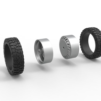 Rear semi wheel for pickup Version 13 Scale 1:25 - Thumbnail 10