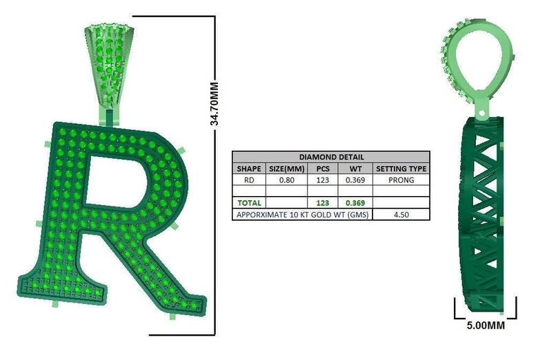 S ALPHABET PENDANT WITH ROUND 3D Print 524886