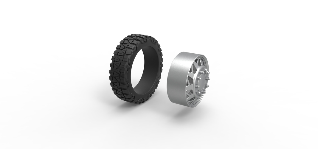 Front semi wheel for pickup Version 14 Scale 1:25 3D Print 524895