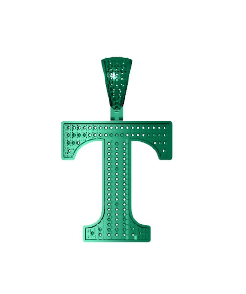 T ALPHABET PENDANT WITH ROUND DIAMOND 