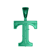 T ALPHABET PENDANT WITH ROUND DIAMOND  - Thumbnail 6