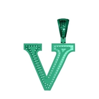 V ALPHABET PENDANT WITH ROUND - Thumbnail 5