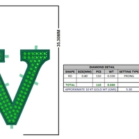 V ALPHABET PENDANT WITH ROUND - Thumbnail 6