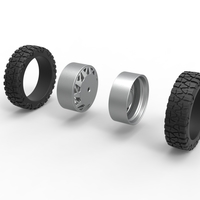 Rear semi wheel for pickup Version 14 Scale 1:25 - Thumbnail 9