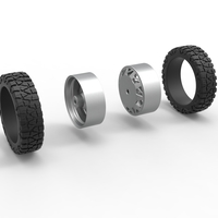 Rear semi wheel for pickup Version 14 Scale 1:25 - Thumbnail 10