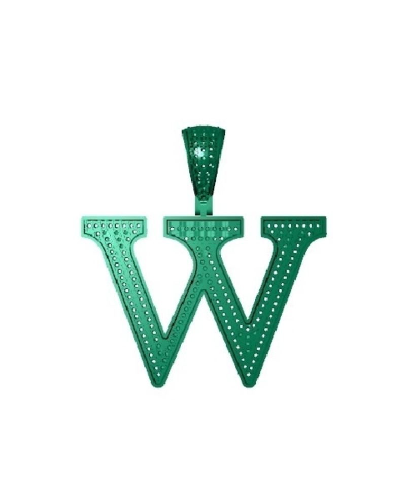 W ALPHABET PENDANT WITH ROUND DIAMOND