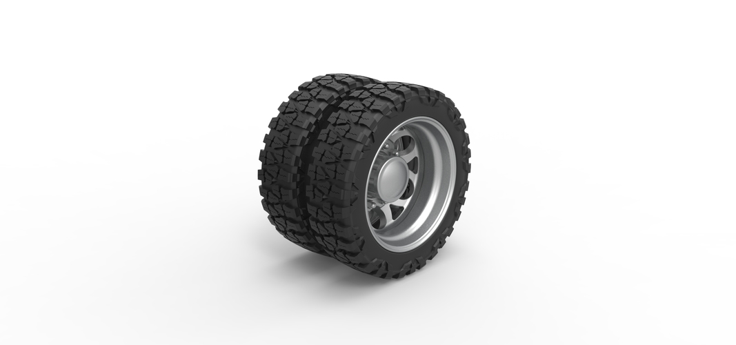 Rear semi wheel for pickup Version 15 Scale 1:25 3D Print 524956