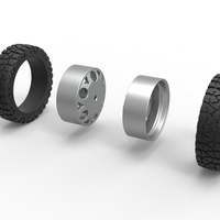 Rear semi wheel for pickup Version 15 Scale 1:25 - Thumbnail 9