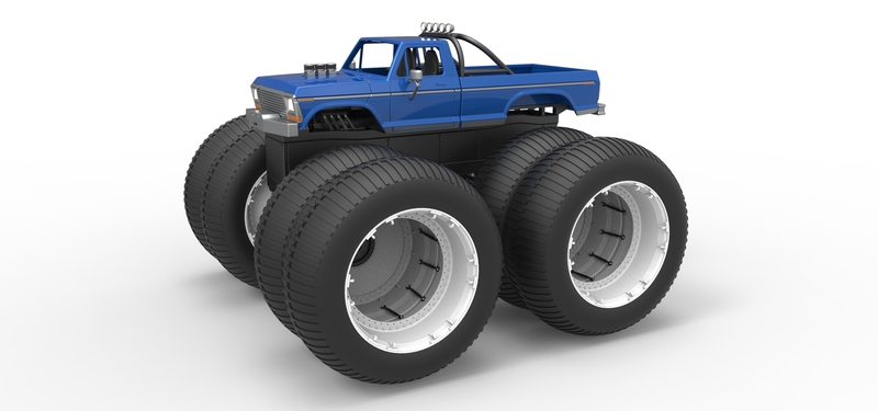 Vintage Monster Truck with double wheels Scale 1:25